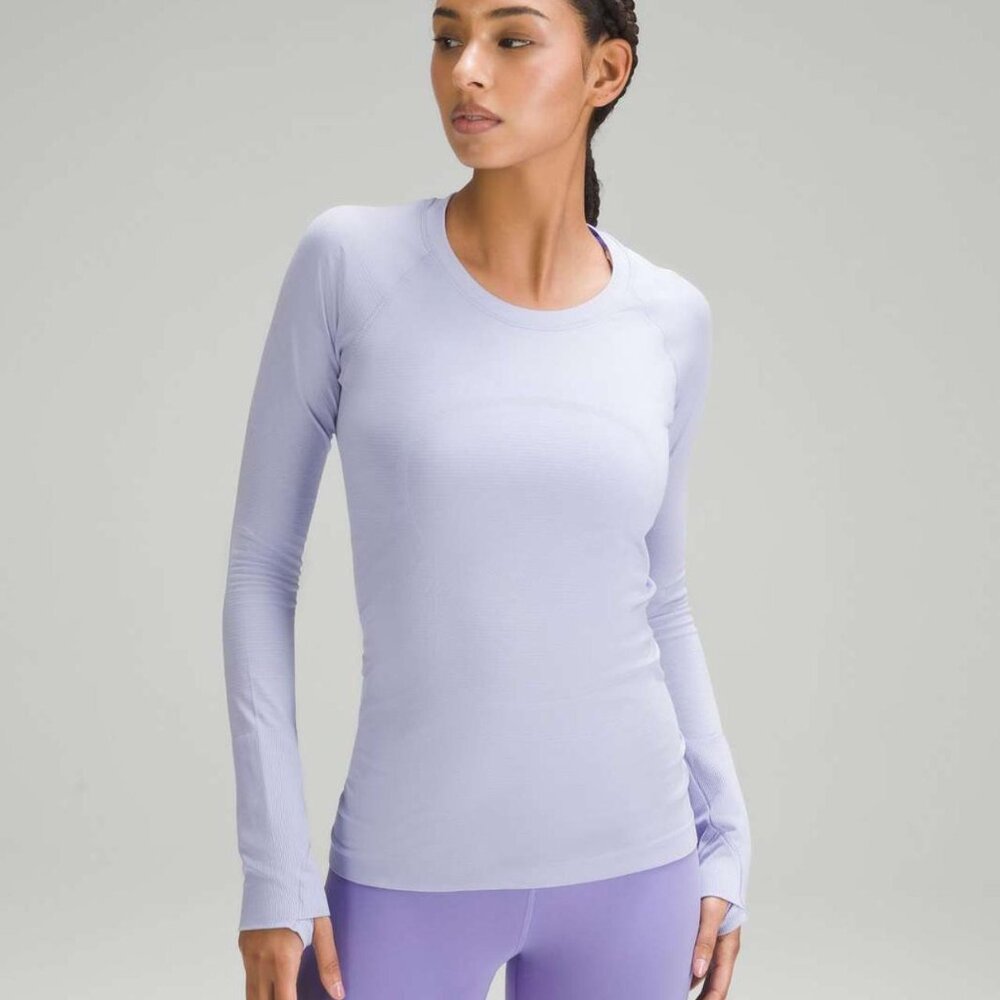 Lululemon Swiftly Tech Long-Sleeve Shirt 2.0 - Size 4, Lilac Smoke